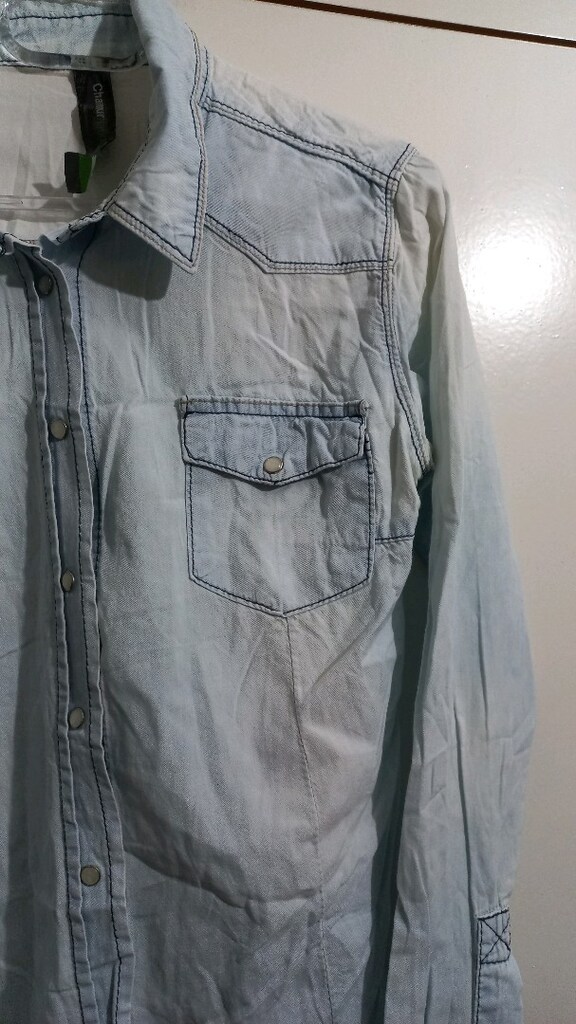 Açık Mavi Denim Gömlek - 7