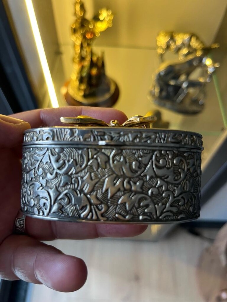 vintage gümüş kaplama takı kutusu - 8