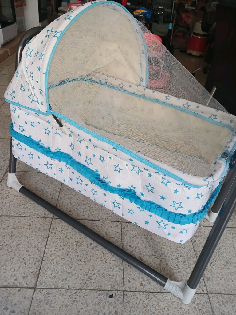 Portatif Katlanabilir Bebek Beşiği / Sallanır Cibinlikli Beşik - 2
