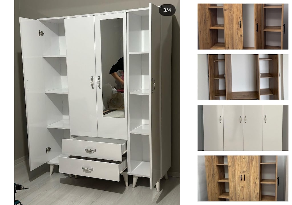 4 kapaklı elbise dolabı rpdzczwjql - 3