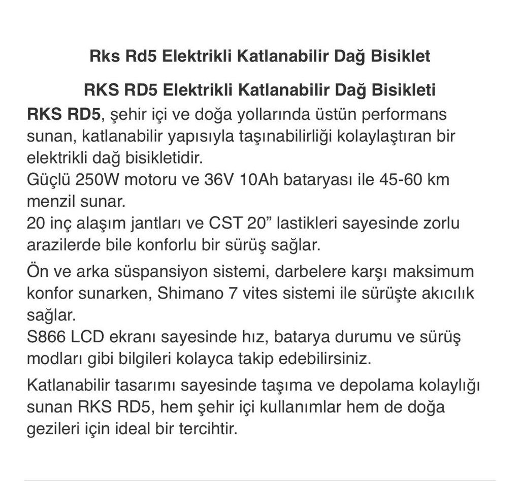 SIFIR AYARINDA 55 KM’DE RKS RD5 ELEKTRİKLİ BİSİKLET - 14