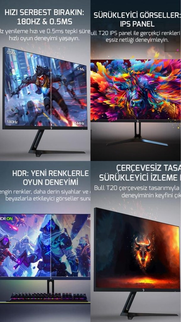 Gamepower Bull T20 27" 0.5 ms Full HD IPS 180 Hz Oyuncu Monitörü - 6