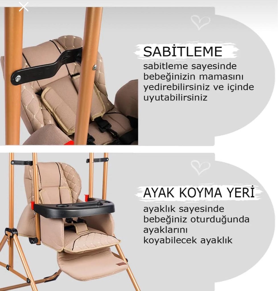 Tenteli, Tepsili Lüks Bebek Salıncağı – Temiz ve Eksiksiz - 6
