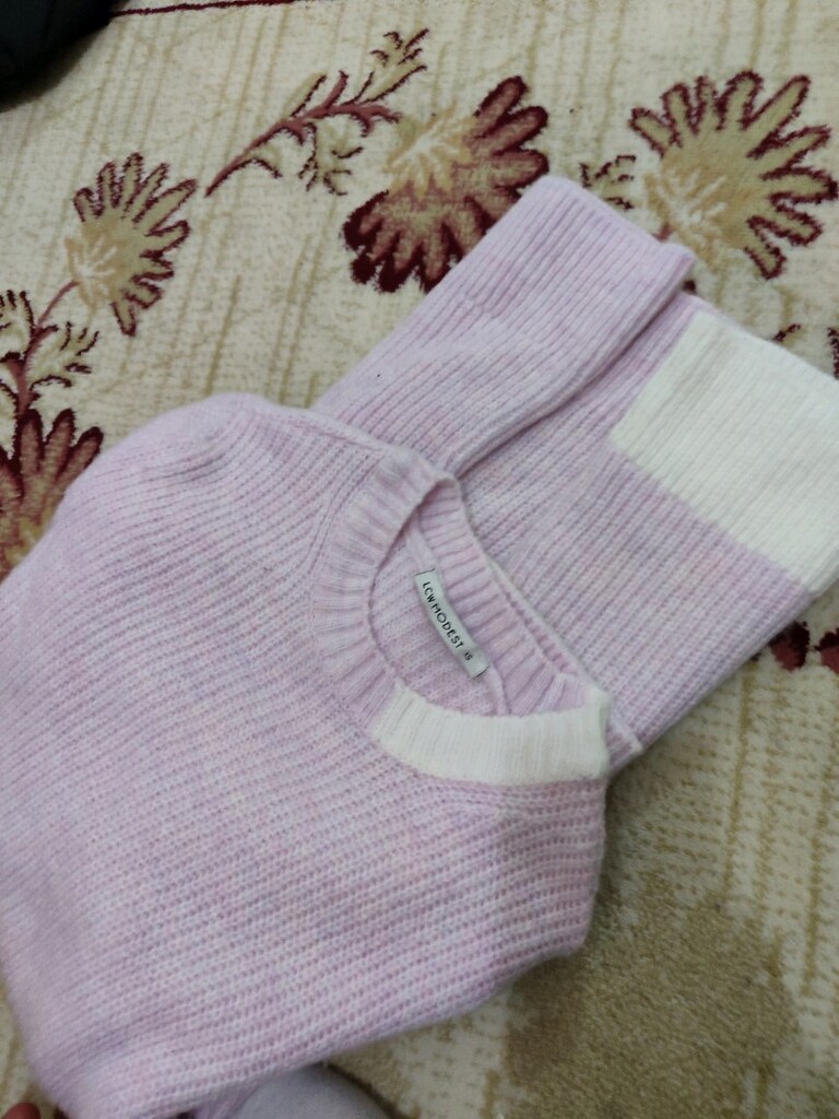 Yepyeni LCW Modest Lila/Beyaz Yumuşacık Triko (XS) - 2