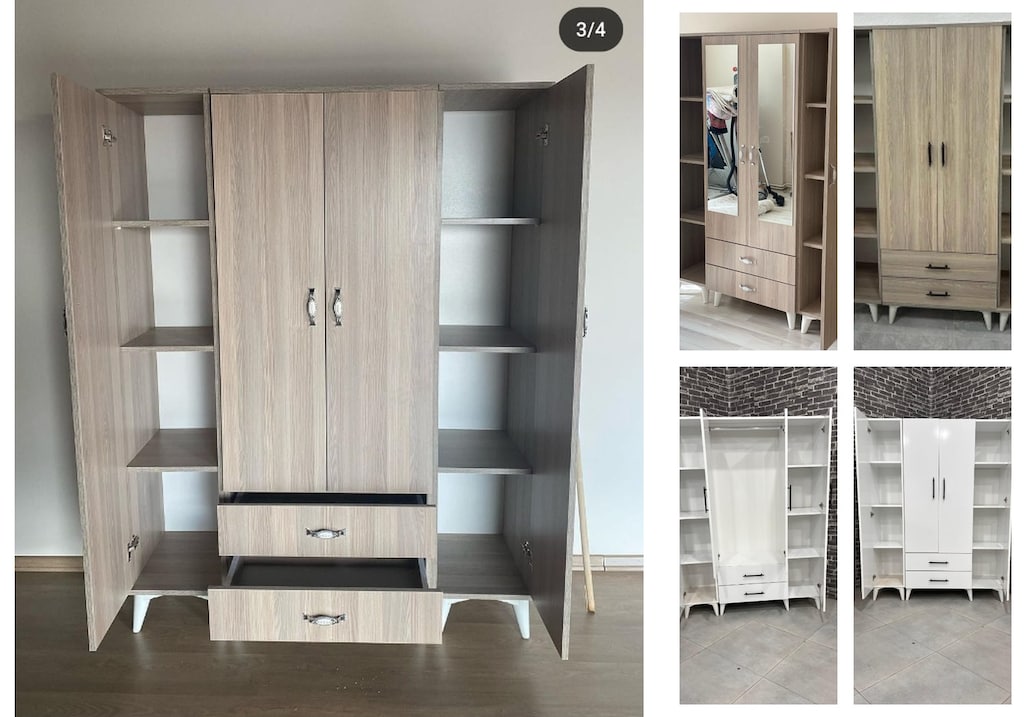 4 kapaklı elbise dolabı fdkghkppbw - 5