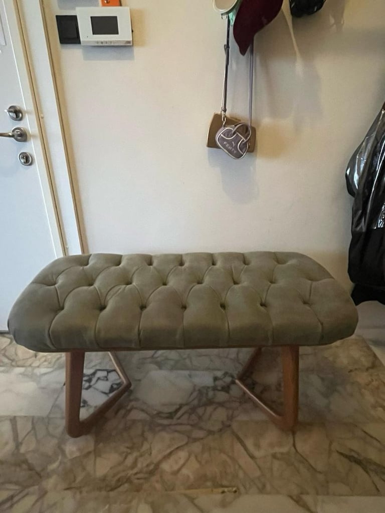 Yeşil Kapitone Döşemeli Bench - 2