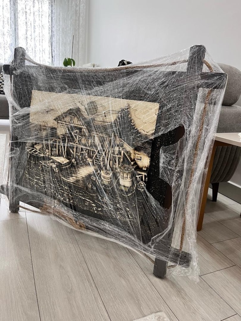 Kabartmalı Ahşap Çerçeveli Büyük Boy Rölyef Tablo (80x100 cm) - 5