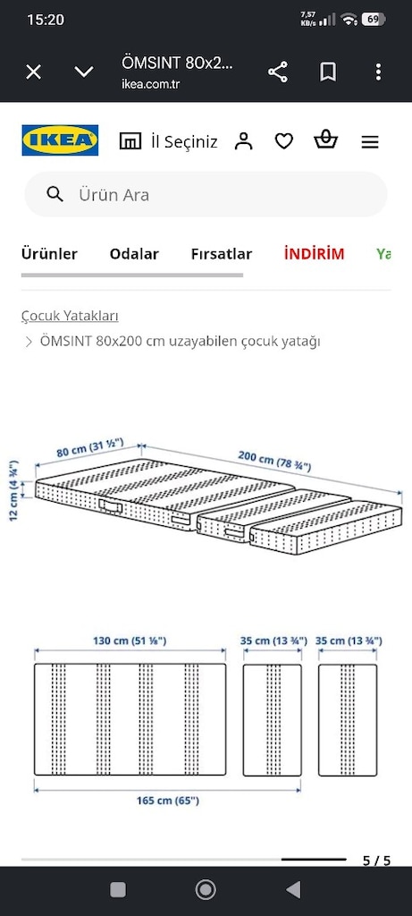Ikea minnen karyola, ömsint yatak - 3