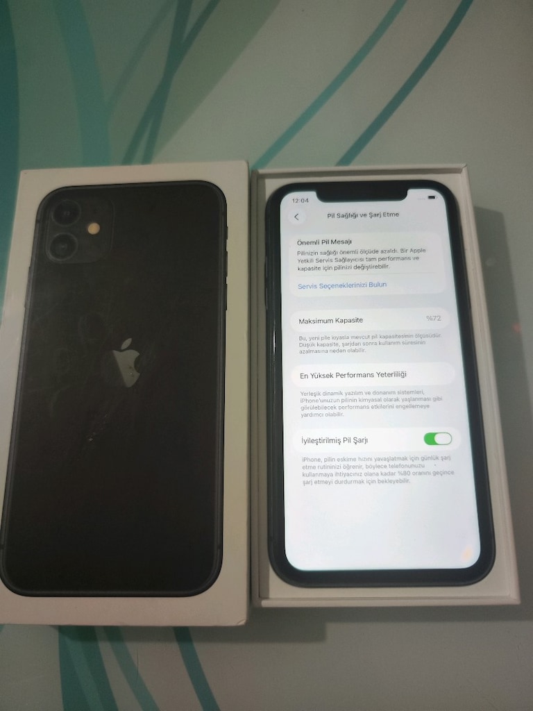 KARTA TAKSİT İPHONE 11 64 GB PİL 72 KUTU VE ŞARJ ALETİ MEVCUT - 3