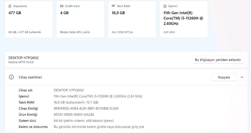 i5 11. Nesil MSI G@ming 17.3 dev ekranlı oyun canavarı laptop - 8