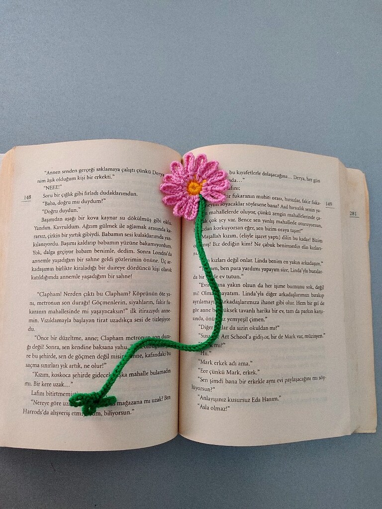 Püsküllü Çiçek Kitap Ayracı - 3