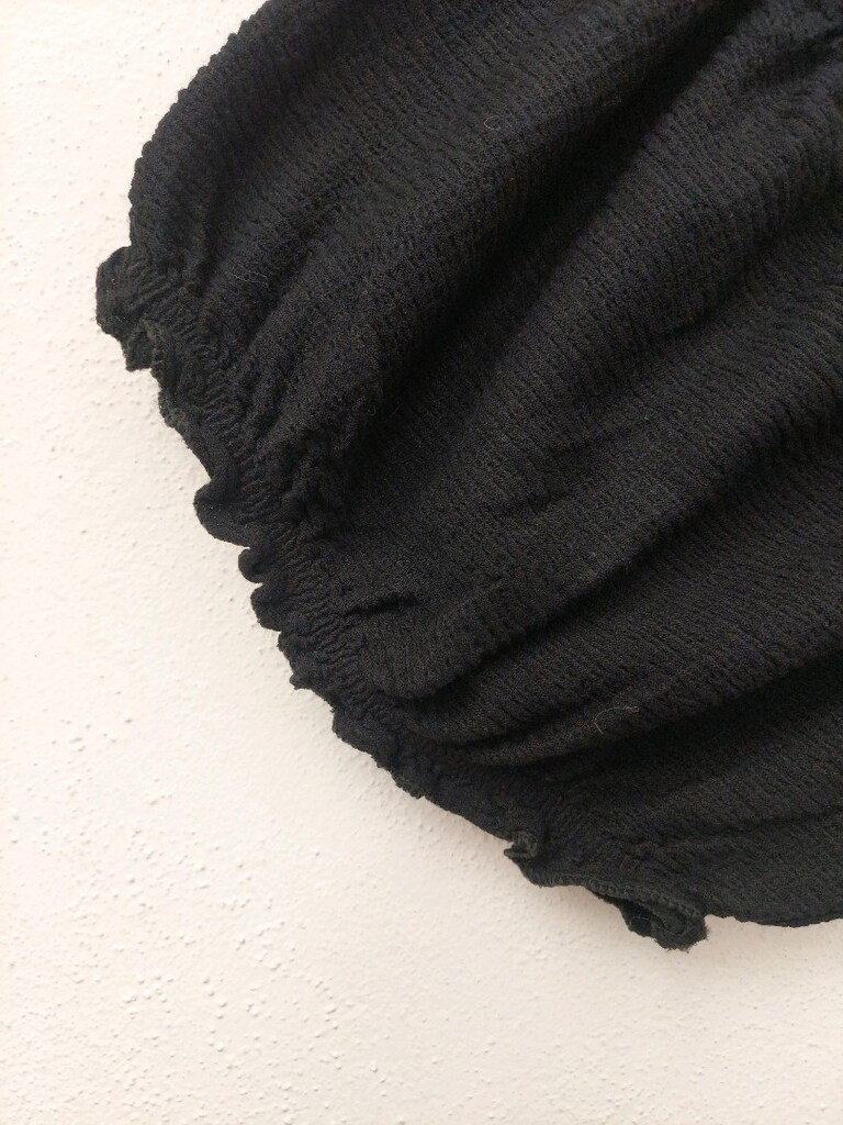 EVRA siyah bürümcük fırfırlı Crop bluz - 4