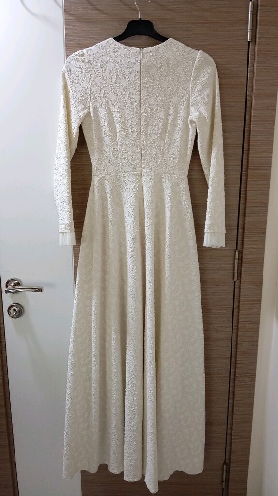 krem abiye elbise - 2