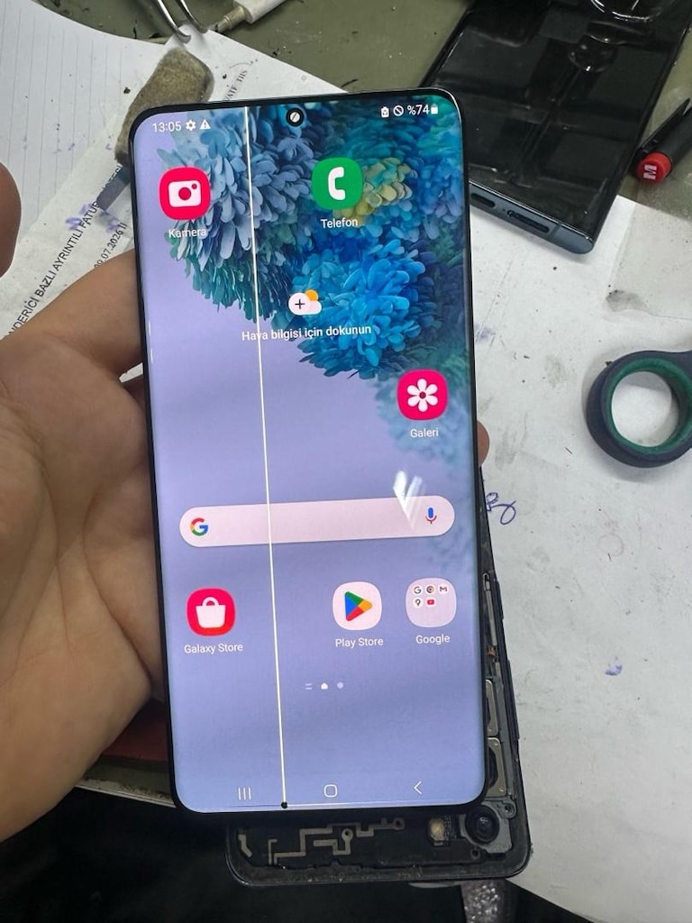 Samsung s20 ultra orijinal lekeli çizgili ekran - 4