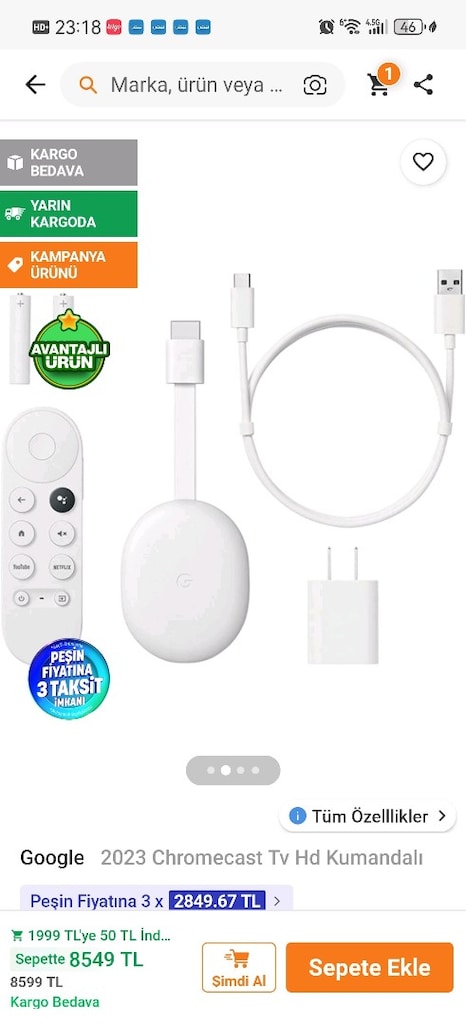 Google Chromecast with Google TV HD – Sıfır/Az Kullanılmış - 8