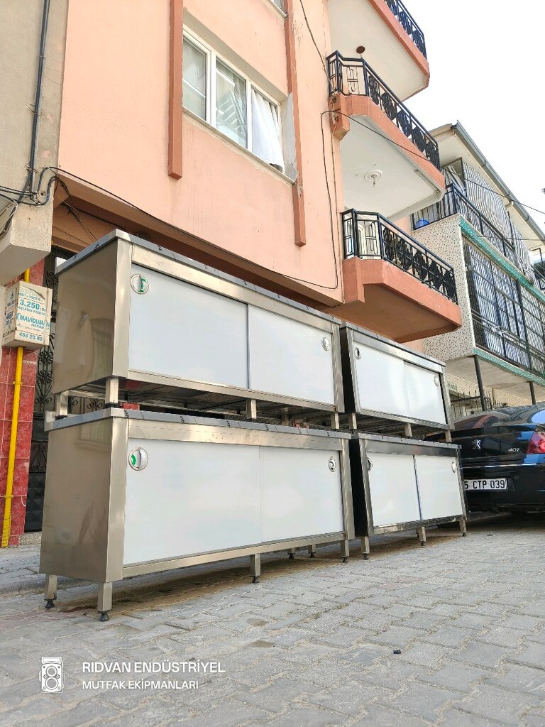 krom tezgah hazır mutfak krom çalışma tezgahı 190 cm paslanmaz krom - 6