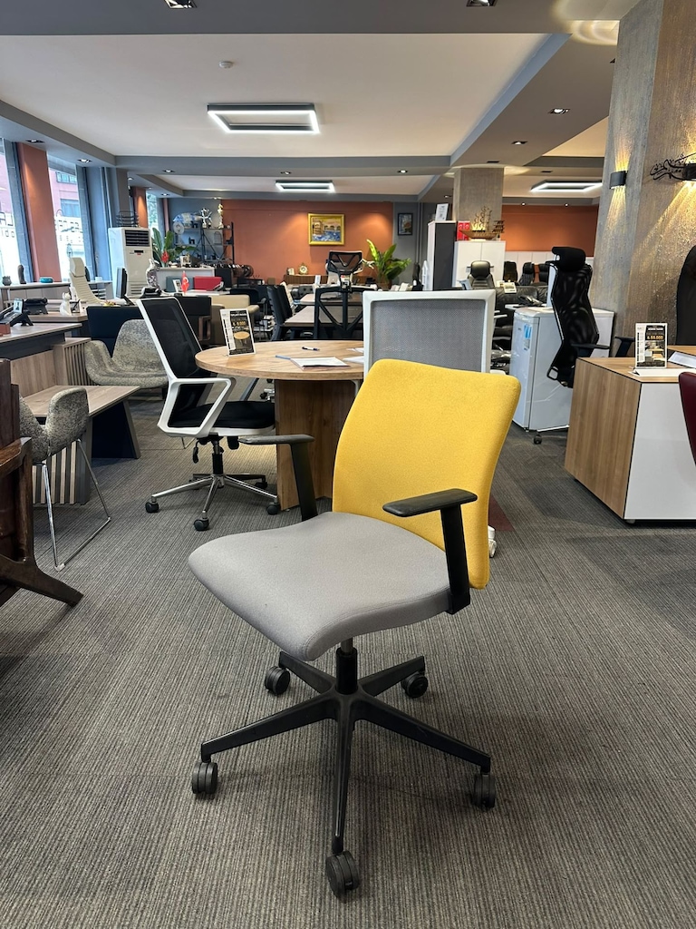KLAS OFİS ÜSKÜDAR NURUS SARI GRİ ÇALIŞMA KOLTUĞU İKİNCİ EL - 3