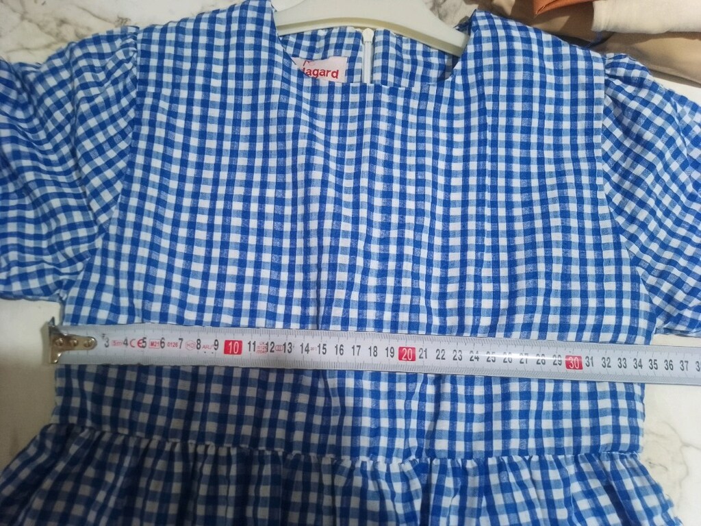 potikareli kız çocuk keten elbise - 7
