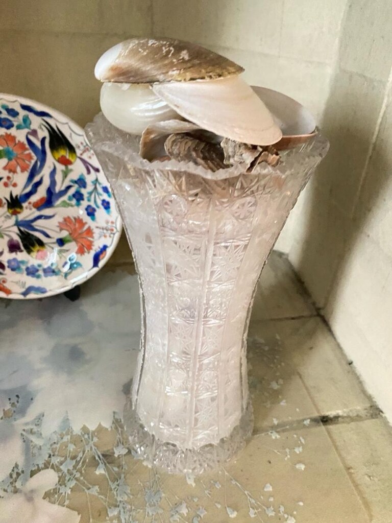 kristal kesme vazo ve kül tablası/ - 2