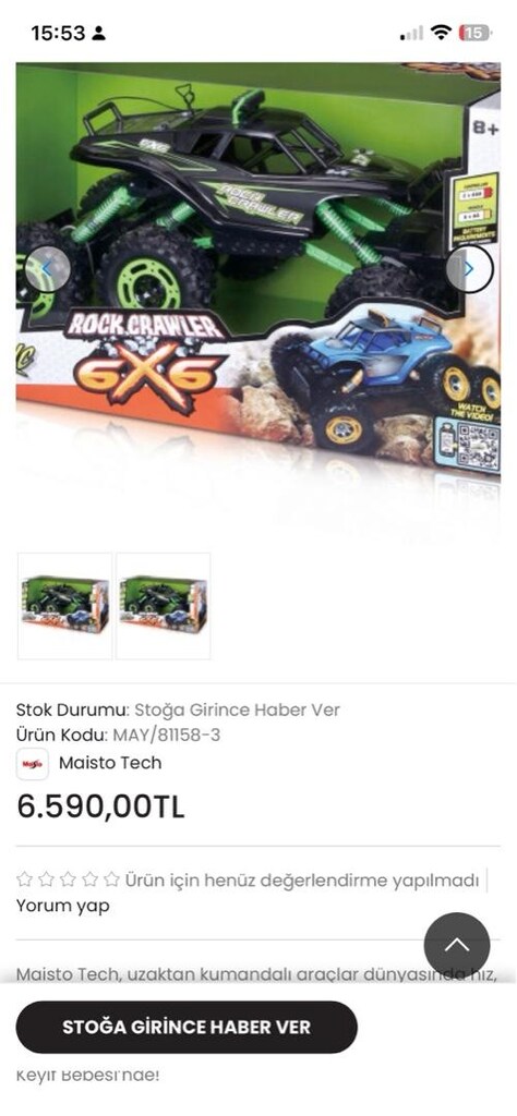Maisto R/C Rock Crawler 6x6 Uzaktan Kumandalı Araç - Sıfır Kutuda - 7