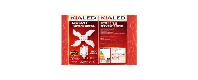 10 ADET KİALED 40W MANGO PERVANE LED AMPUL BEYAZ IŞIK 3600