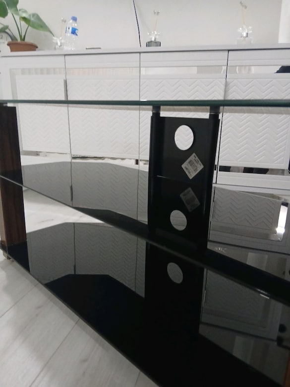 siyah 3 katlı TV ünitesi - 6