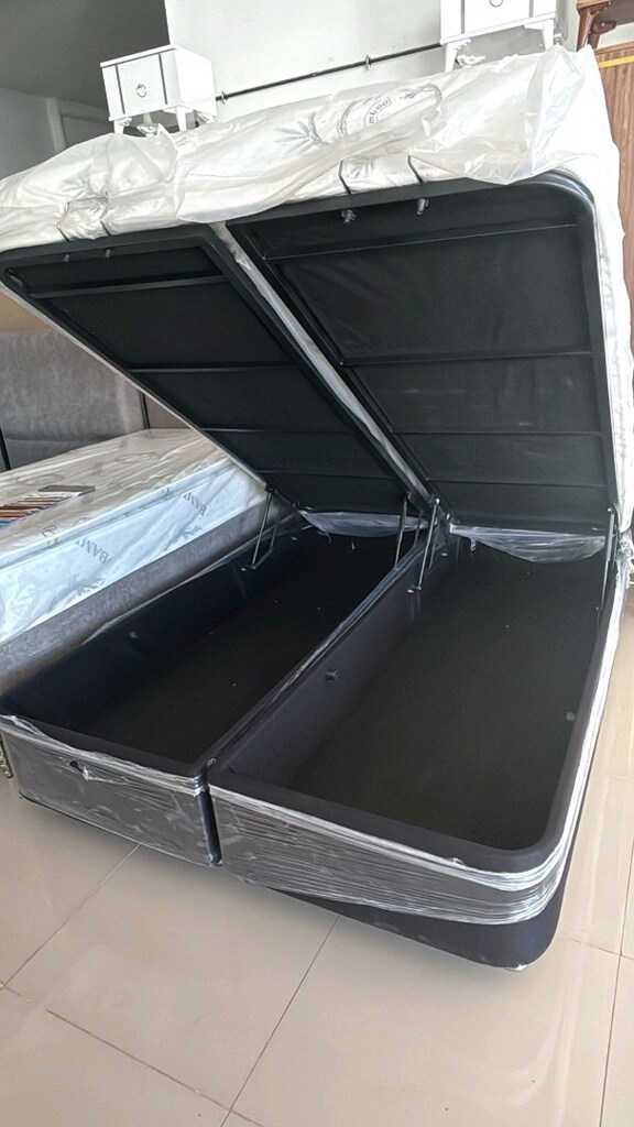 çift kişilik yatak baza başlık 3lü set - 4
