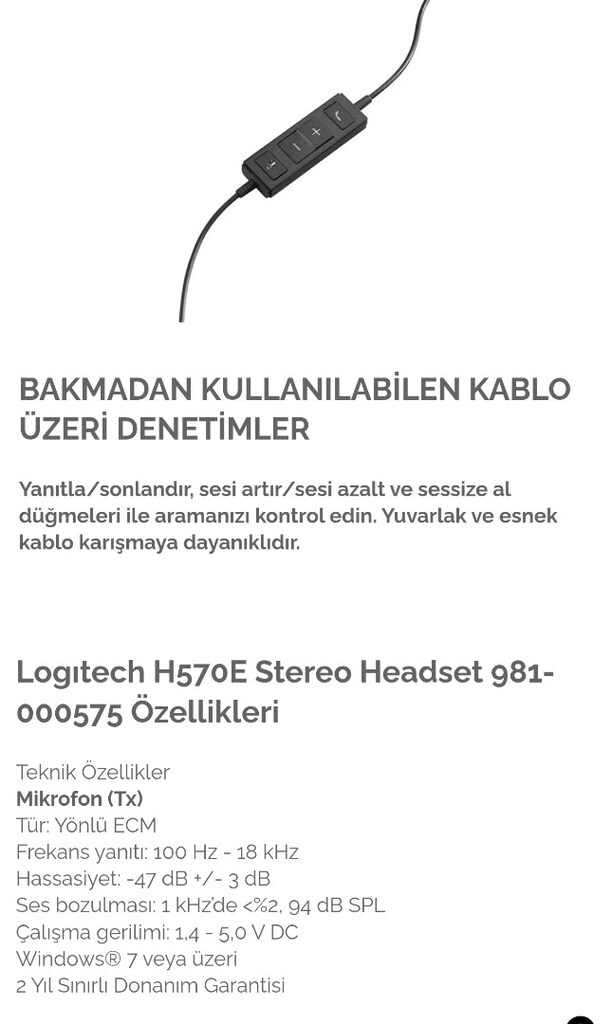 Logitech H570e head set stereo kulaklık - 5