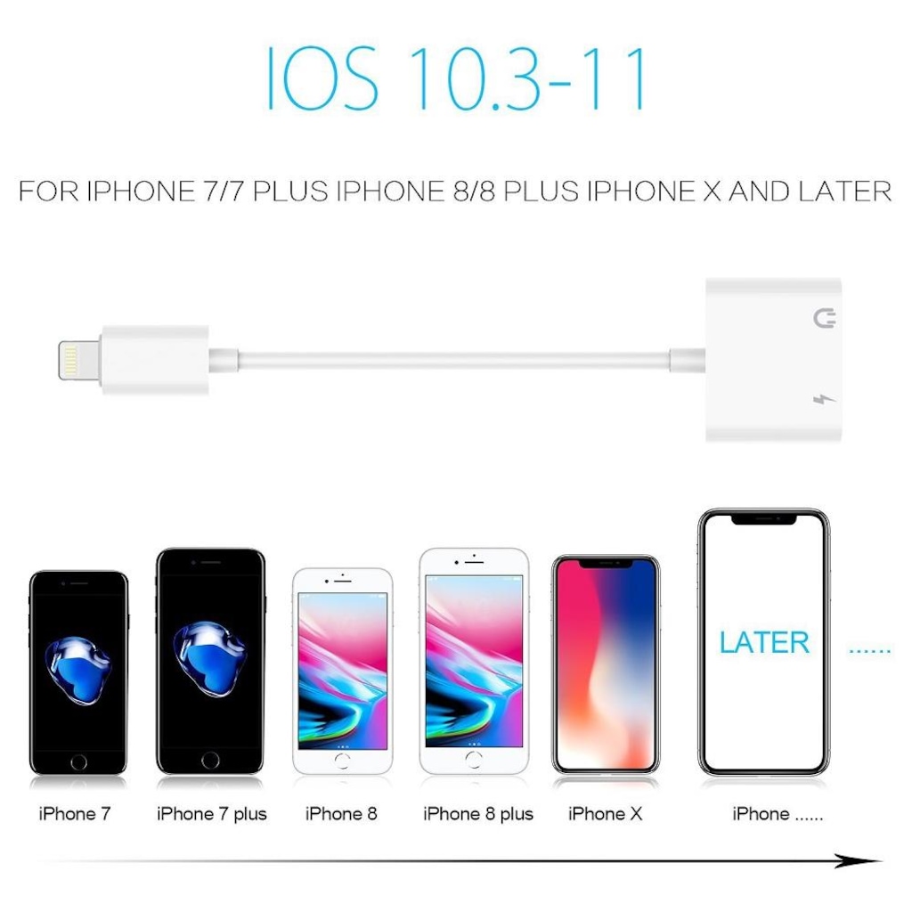Iphone Lightning Kulaklık Şarj Çevirici Dönüştürücü Adaptör Aux Kablo - 8