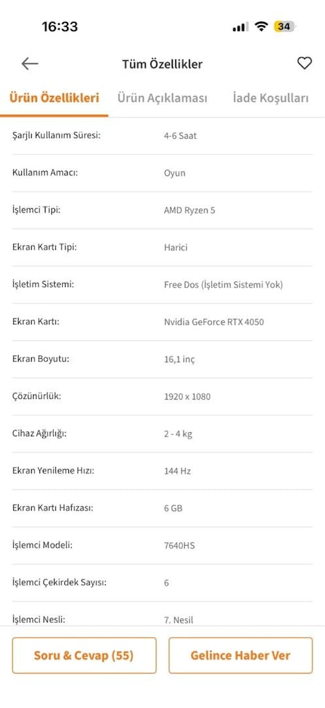 OYUN VE İŞ İÇİN LAPTOP (TÜM PARÇALAR) - 6
