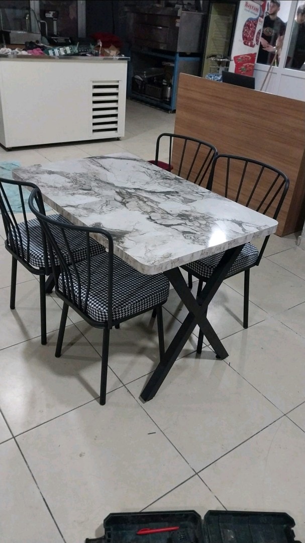 sıfır ürün 4 kişilik masa sandalye kapıda ödeme - 5