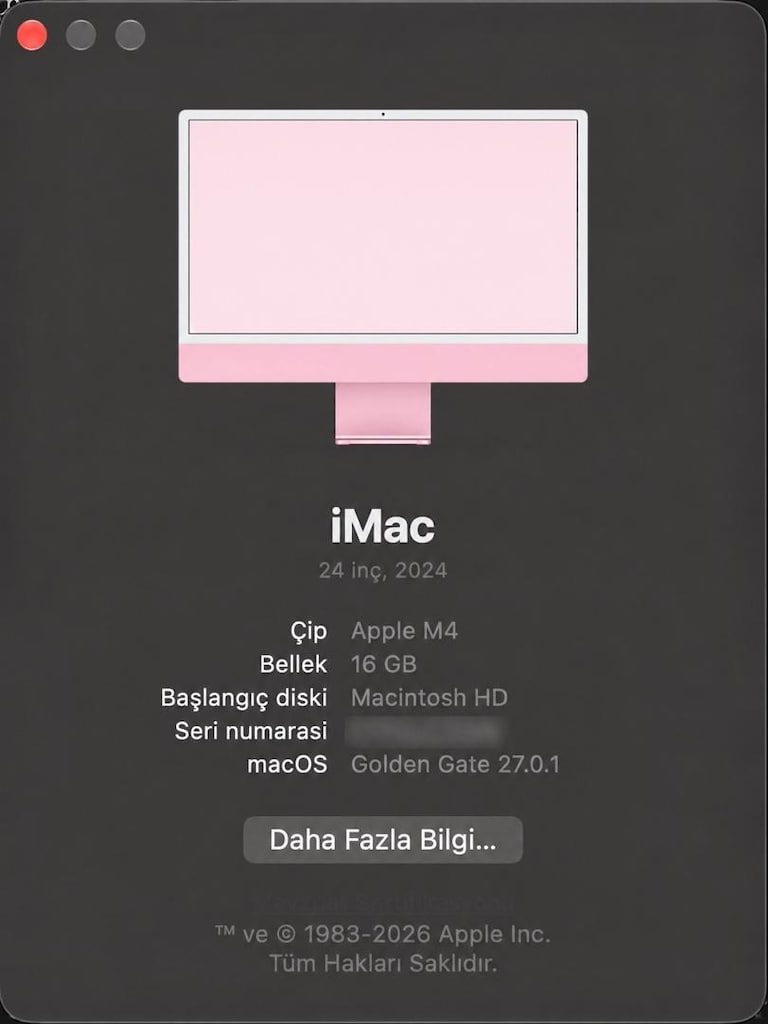 Pembe Apple iMac M4 (2024) - 16 GB / 256 GB SSD - Temmuz 2027 Garantil - 9