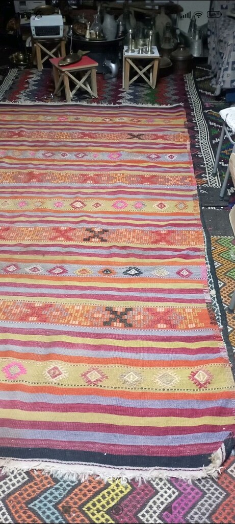 antika yün dokuma kilim - 2