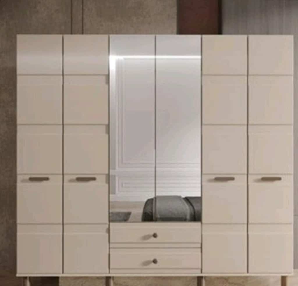Kapaklı Gardırop | 6 Kapılı Büyük Elbise Dolabı | Uygun Fiyatlı mdf - 5
