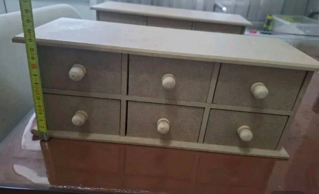 Hobi Ahşap, Boyanabilir, Ham Mdf 6 Çekmeceli Kutu - 4
