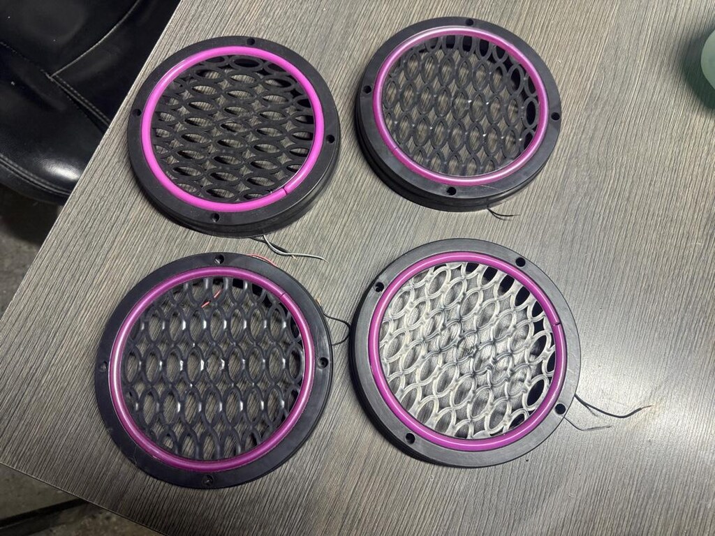 Işıklı Hoparlör Kapağı 16cm Midrange İçin 4 Adet Mor Işık - 3