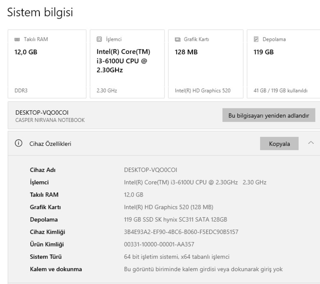 İŞ İÇİN İDEAL DİZ ÜSTÜ LAPTOP CASPER C500 - 2