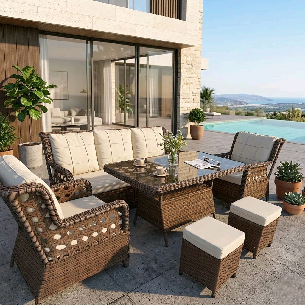 rattan koltuk takımı, bahçe balkon mobilyasi, oturma Grubu - 3