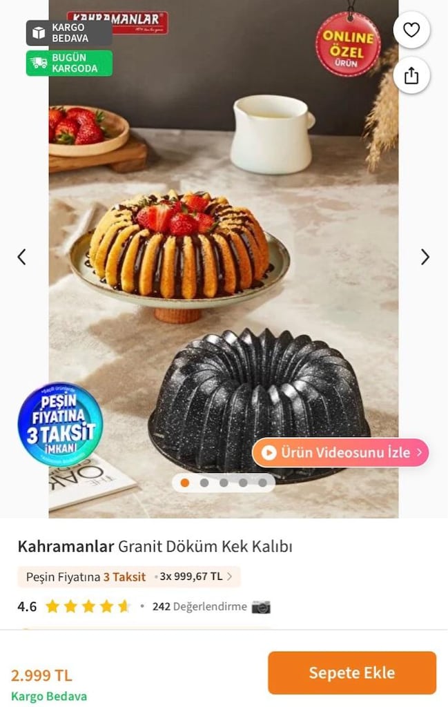 granit döküm kek kalıbı - 2