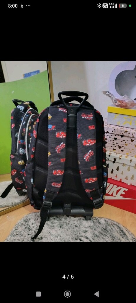 Çekmeli Şimşek McQueen Erkek Çocuk Çantası - 4