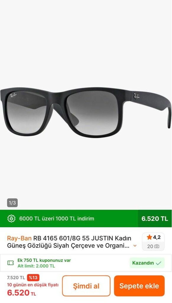 RayBan Justin rb4165 (Sıfır) - 2