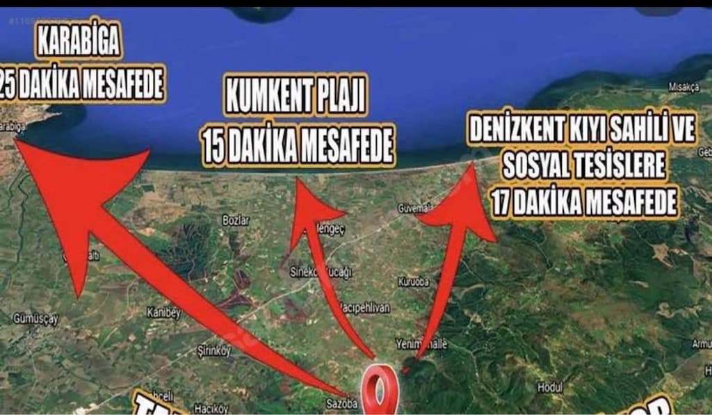 SAHİBİNDEN ÇANAKKALE BİGA 772m2 VİLLA İMARLI ARSA - 6