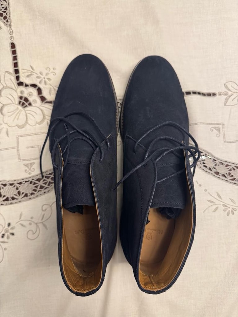 Massimo Dutti Lacivert Süet Bot Botin Seraje Azul - 4