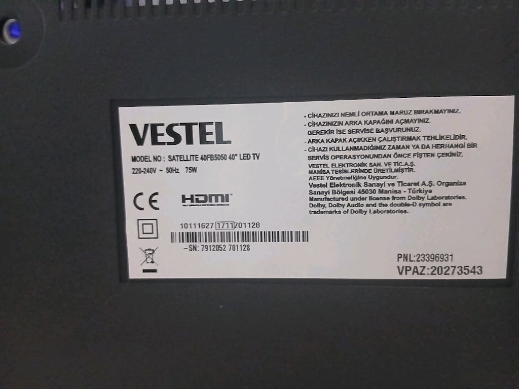 VESTEL 102 EKRAN TV KENDİNDEN UYDULU - 5