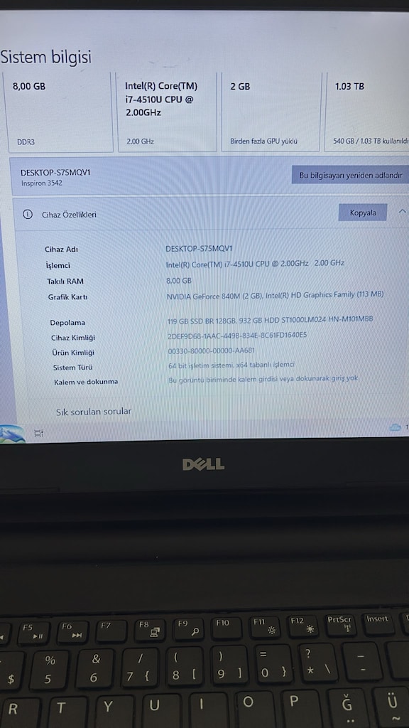 Dell | Intel Core i7 | 8GB RAM | 128GB SSD + 1TB HDD | 2GB Ekran Kartı - 4