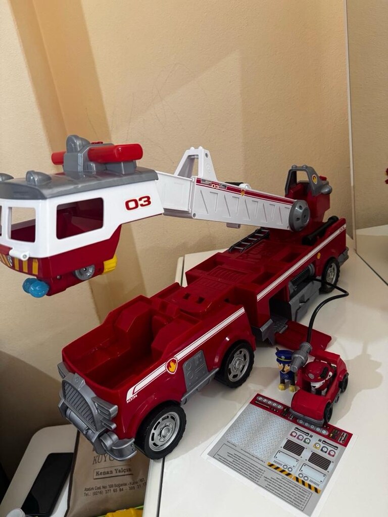 paw patrol sesli ışıklı büyük boy itfaiye aracı - 6