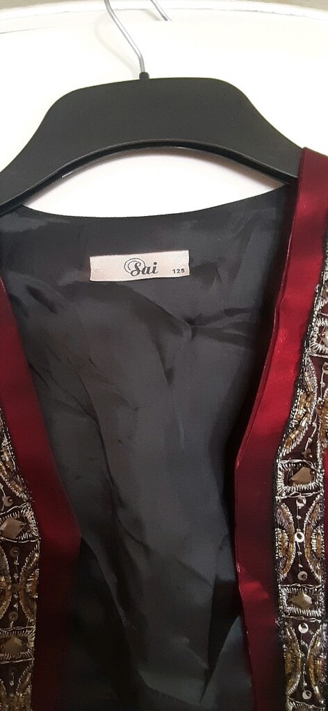 bordo saten efe çocuk yeleği - 6
