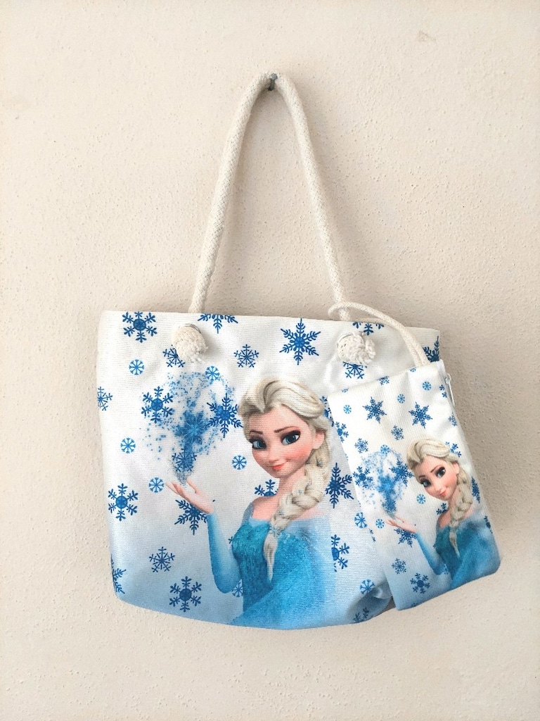 FROZEN Elsa baskı halat saplı Çanta Seti