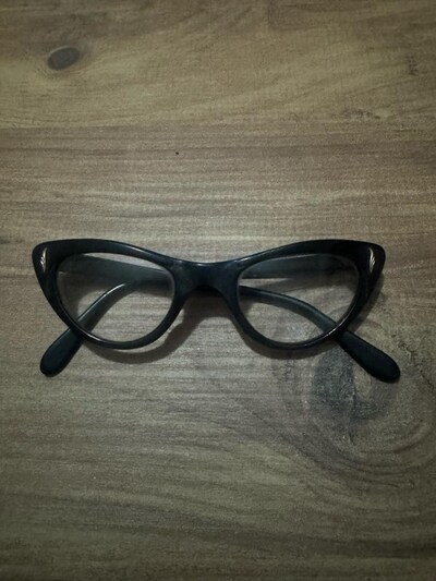 Vintage Kedi Gözü (Cat-Eye) Siyah Gözlük Çerçevesi
