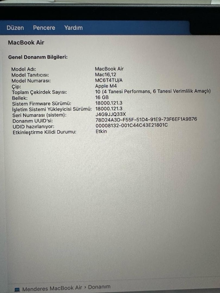 Apple MacBook Air m4 full kutu faturalı garantili - 8